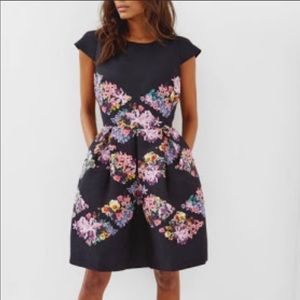 Ted Baker Girley Black Lost Gardens Dress 2 Small